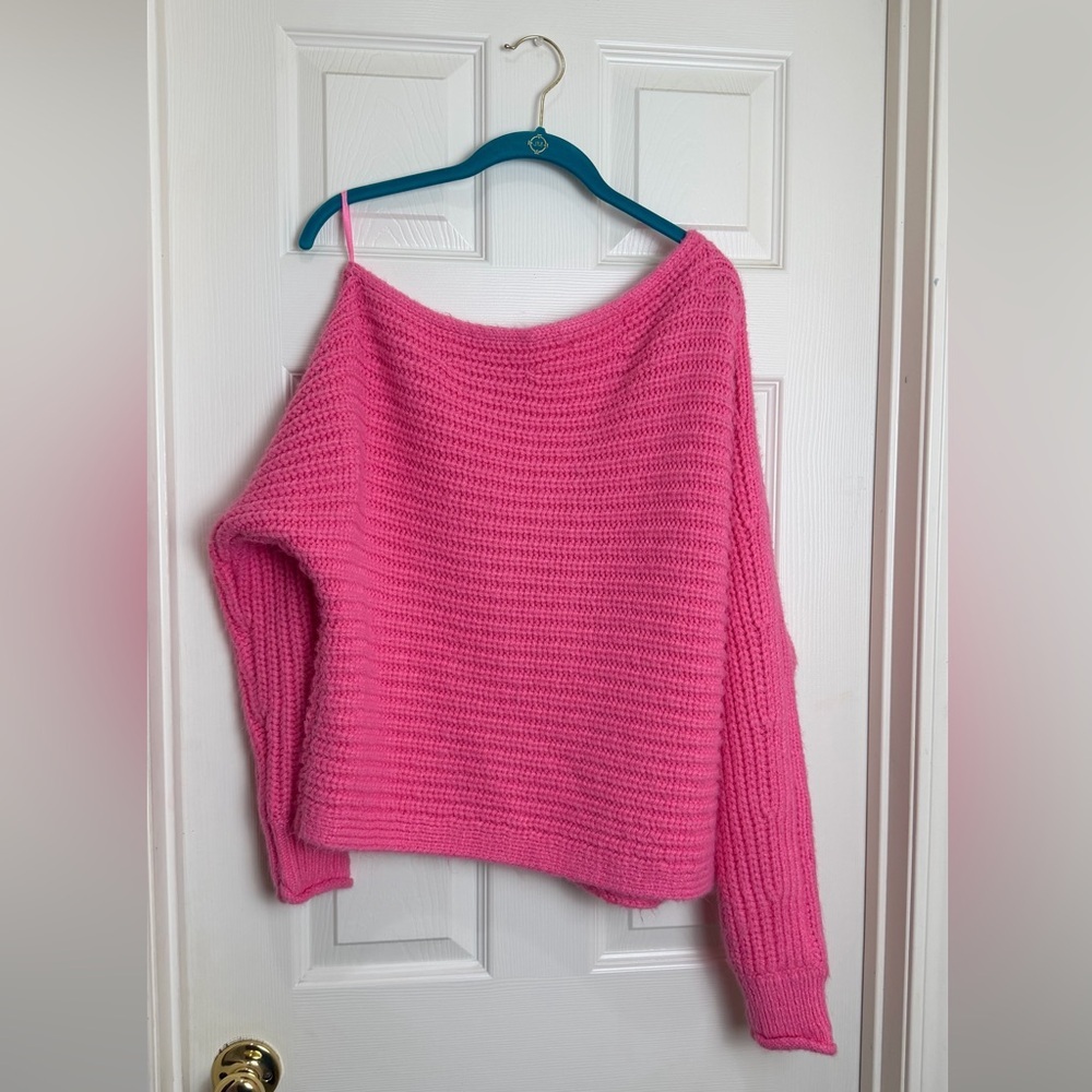 Abercrombie & Fitch Vibrant Pink Knit Sweater XL - Picture 6 of 6
